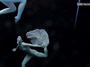 2 nymphs swim and get naked spectacular
