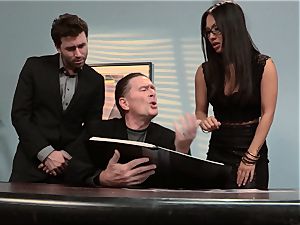 Asa Akira smashes delicious meatpipe over the office desk