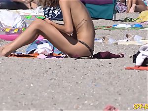 wonderful topless teens fledgling Beach voyeur Close Up